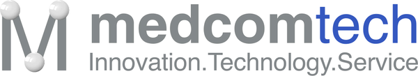 Logotipo de Medcomtech, patrocinador de Encuentros Mugisalud